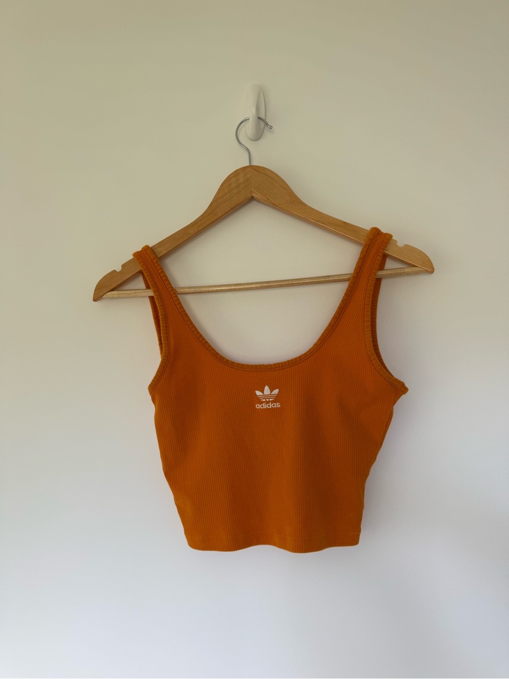 SOLD** adidas Orange Ribbed Crop Tank Top